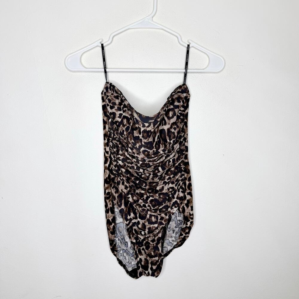 Miraclesuit Strapless Leopard Print One Piece Swimsuit